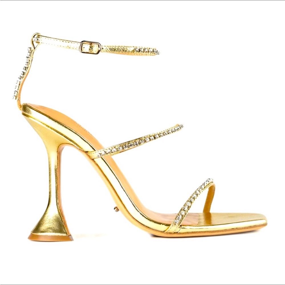 Tony Bianco Shy Sandal in Metalic Gold, Size: 9.5